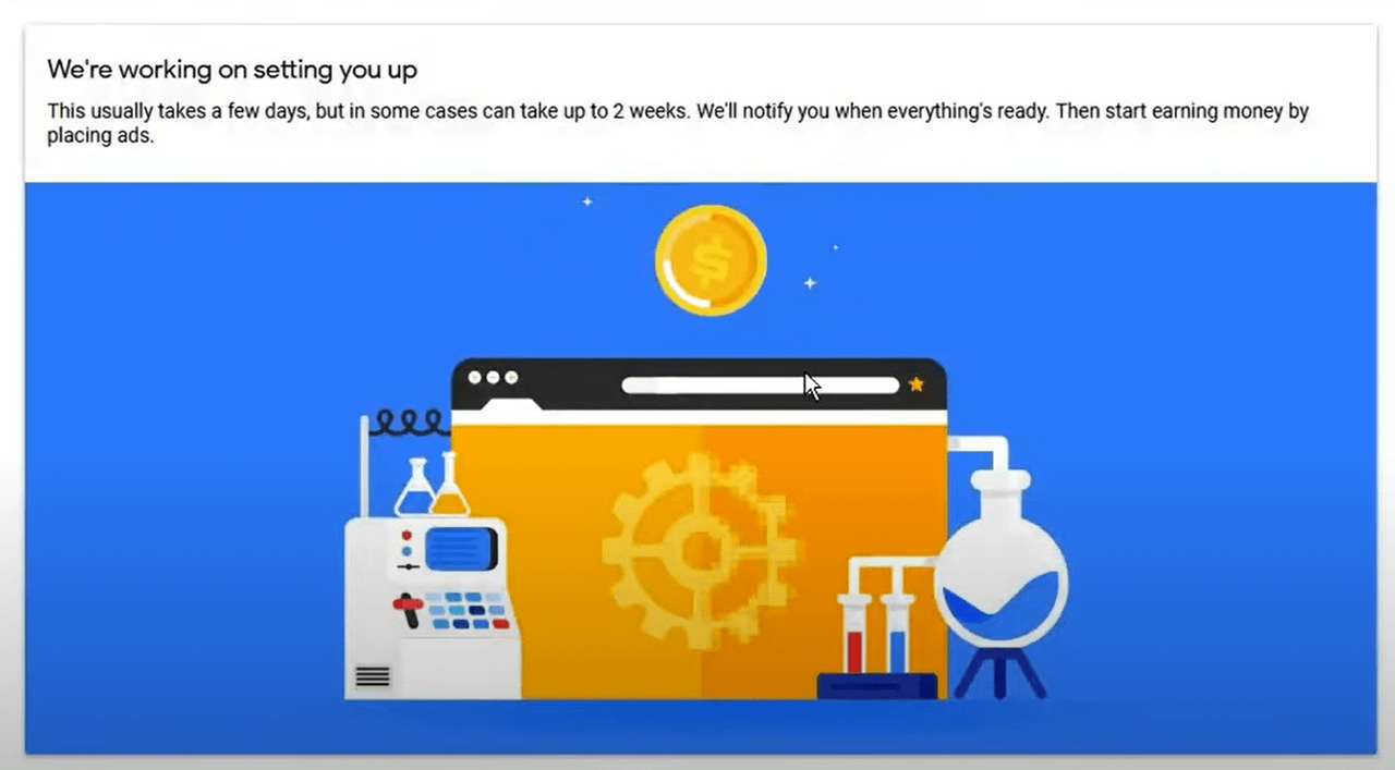 waiting for review to set up Google AdSense